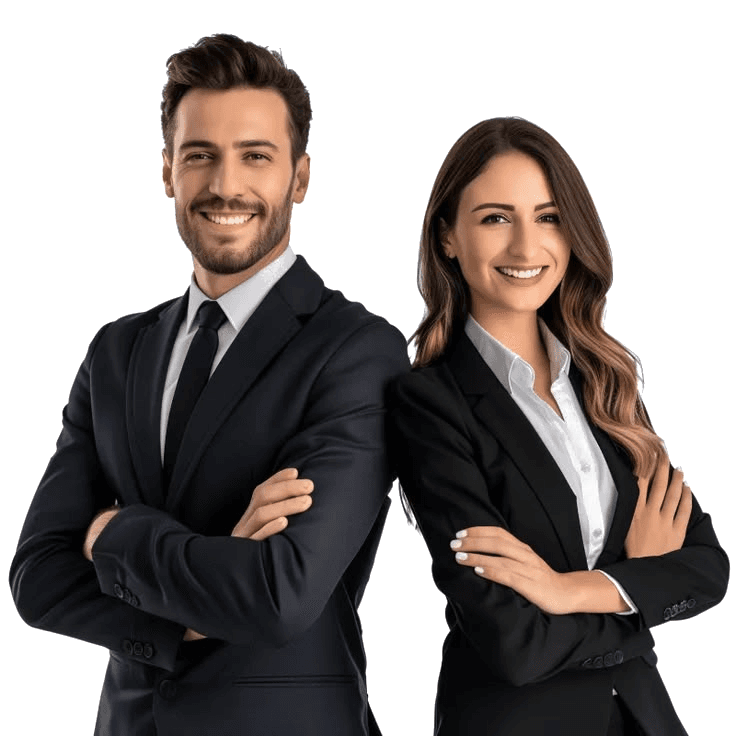 Two confident professionals ready for their next opportunity